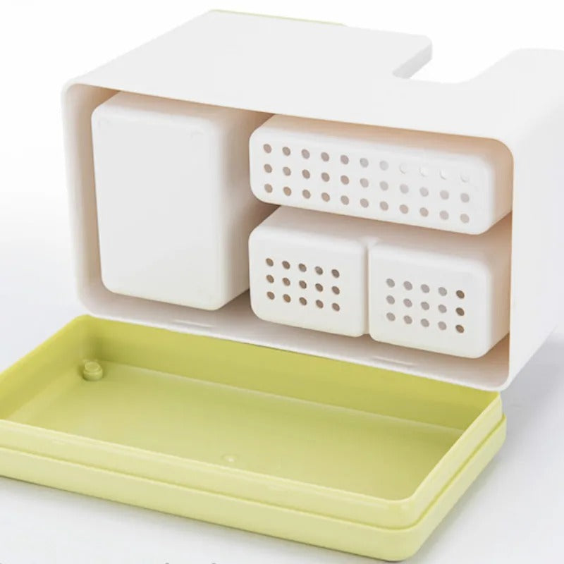 Kitchen Sink Soap Dispenser with Sponge Holder – Multi-Function Dishwashing Organizer | Brush & Scrubber Storage Caddy
