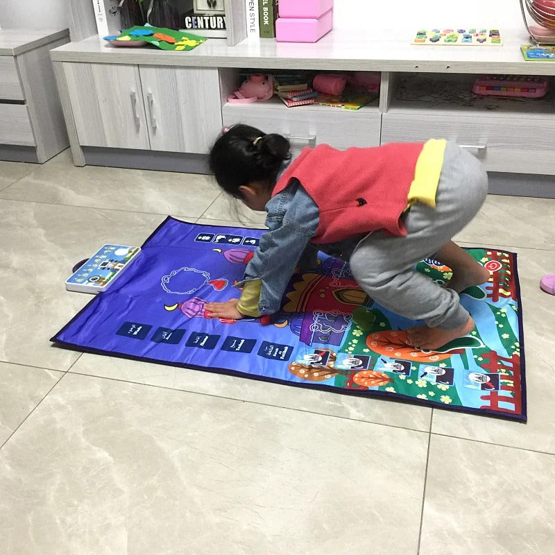 Interactive Islamic Prayer Mat for Kids | Educational Salah Learning Mat with 5 Daily Prayers & Audio Guidance