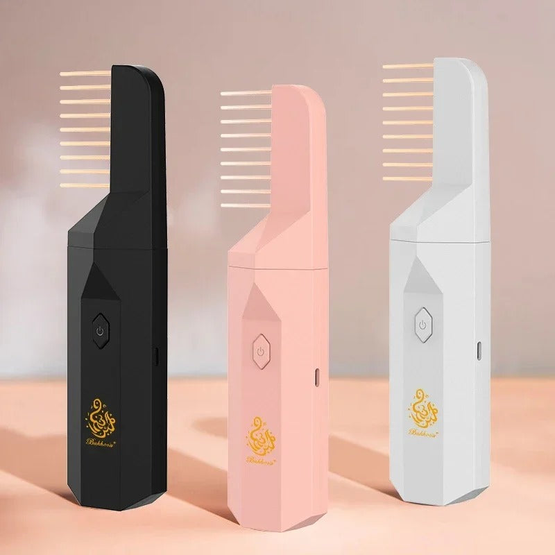 Electric Hair Bakhoor Comb | Portable Rechargeable Hair Incense Diffuser for Long-Lasting Fragrance