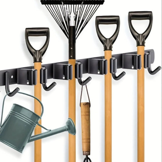 Wall-Mounted Mop & Broom Holder Organizer | Heavy-Duty Cleaning Tool Storage Rack