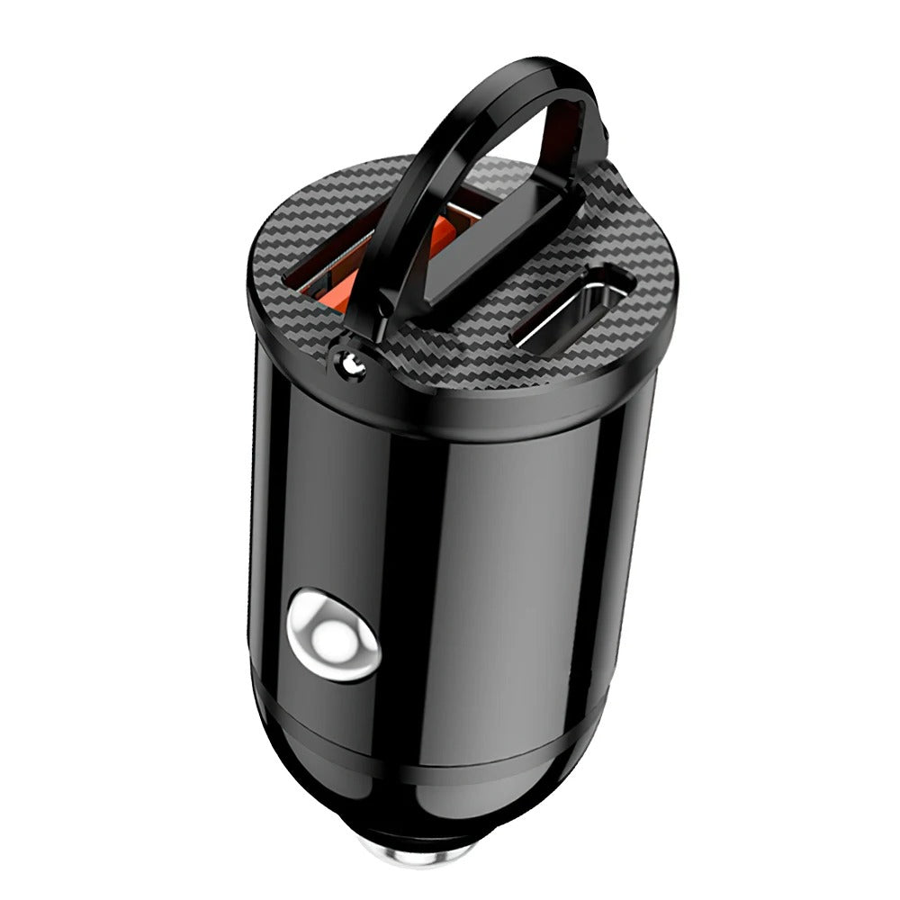 30W USB-C + USB-A Fast Car Charger | Compact Dual Port Car Adapter