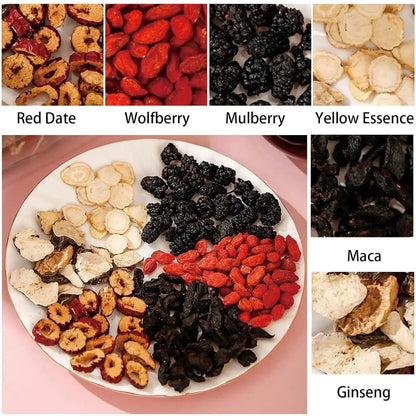 Ginseng Five Treasure Herbal Tea | Natural Wellness Tea Blend for Daily Refreshment & Vitality