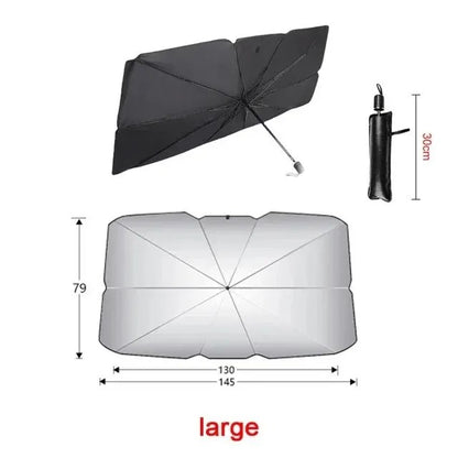 Foldable Car Windshield Sunshade Umbrella – Front Glass Heat & Sun Protector