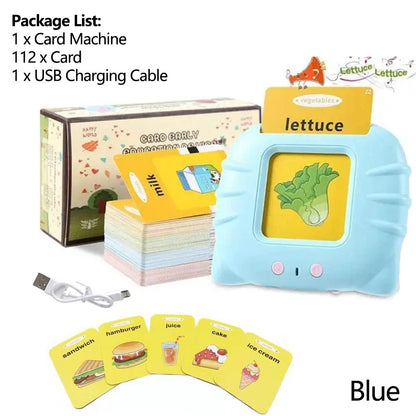Kids Talking Flash Cards Learning Machine – 112 Educational Cards | Rechargeable Montessori Learning Toy for Kids