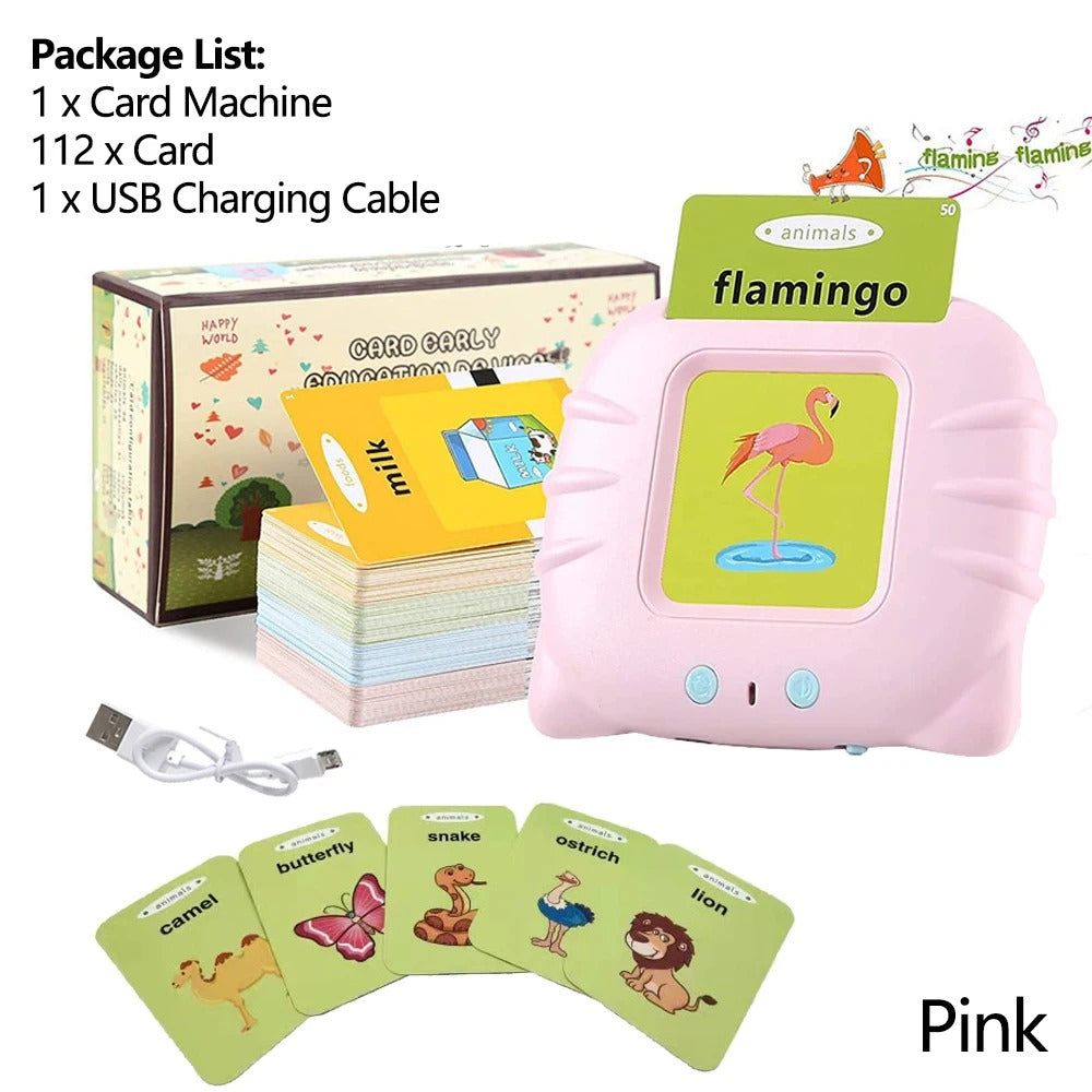 Kids Talking Flash Cards Learning Machine – 112 Educational Cards | Rechargeable Montessori Learning Toy for Kids