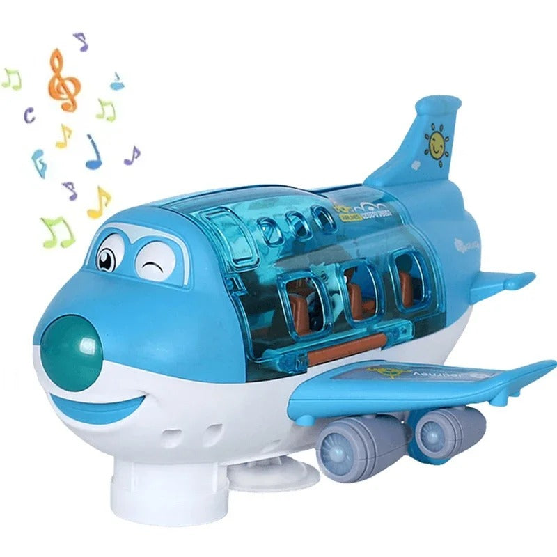 Rotating Electric Airplane - Transport Carrier Toy – Aircraft Vehicle Storage Playset with Mini Cars