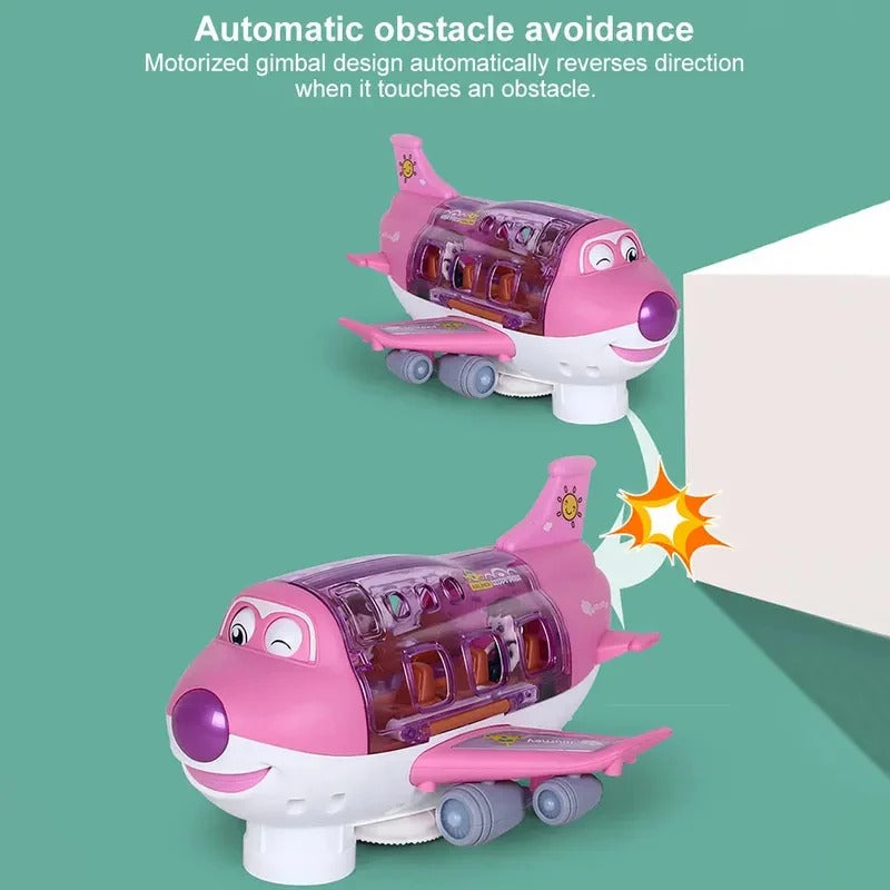 Rotating Electric Airplane - Transport Carrier Toy – Aircraft Vehicle Storage Playset with Mini Cars