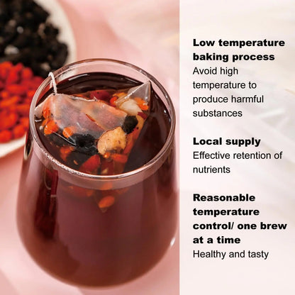 Ginseng Five Treasure Herbal Tea | Natural Wellness Tea Blend for Daily Refreshment & Vitality