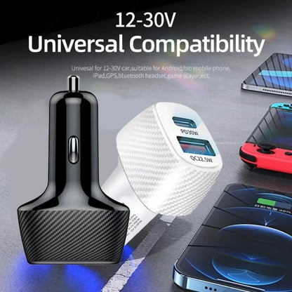 45W Dual USB-C Fast Car Charger – PD Quick Charge Adapter for iPhone, Samsung & USB-C Devices