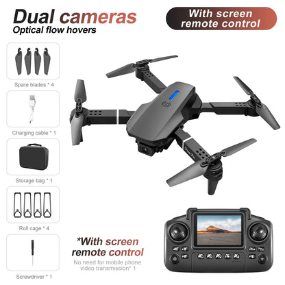 Foldable HD Camera Drone with Screen Remote Controller | Dual Camera Aerial Photography Quadcopter