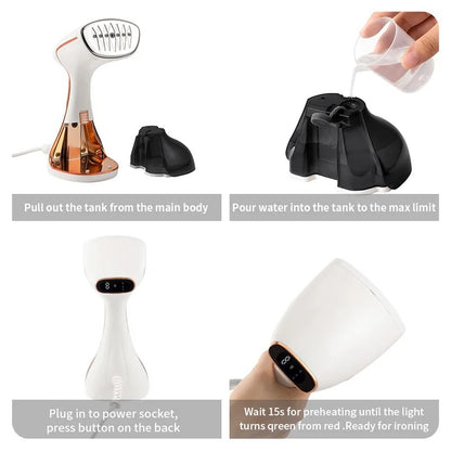 Portable Handheld Garment Steamer | Fast Heat Clothes Steamer & Fabric Wrinkle Remover