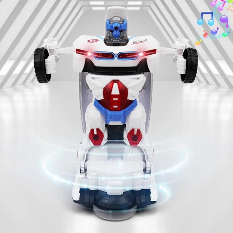 Electric Transforming Robot Car – Automatic 2-in-1 Deformation Toy with LED Lights & Music