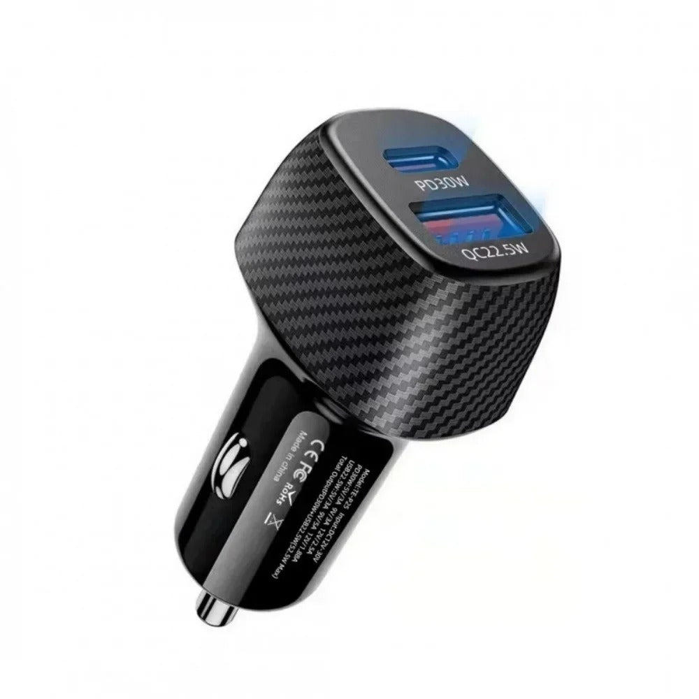 45W Dual USB-C Fast Car Charger – PD Quick Charge Adapter for iPhone, Samsung & USB-C Devices