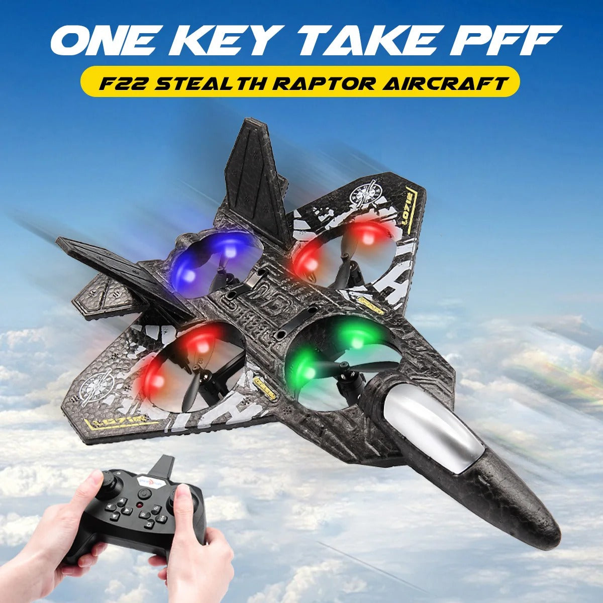L0712 Remote Control Fighter Airplane | 2.4GHz RC Foam Jet with LED Lights & Rechargeable Battery