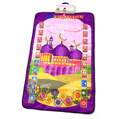 Interactive Islamic Prayer Mat for Kids | Educational Salah Learning Mat with 5 Daily Prayers & Audio Guidance