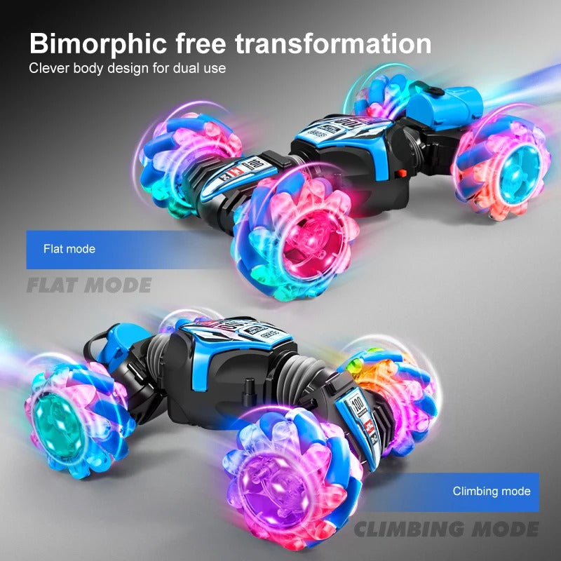 360° RC Spray Stunt Car – Gesture Sensor Remote Control Car with Lights, Music & Drift Action
