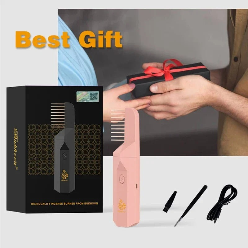 Electric Hair Bakhoor Comb | Portable Rechargeable Hair Incense Diffuser for Long-Lasting Fragrance