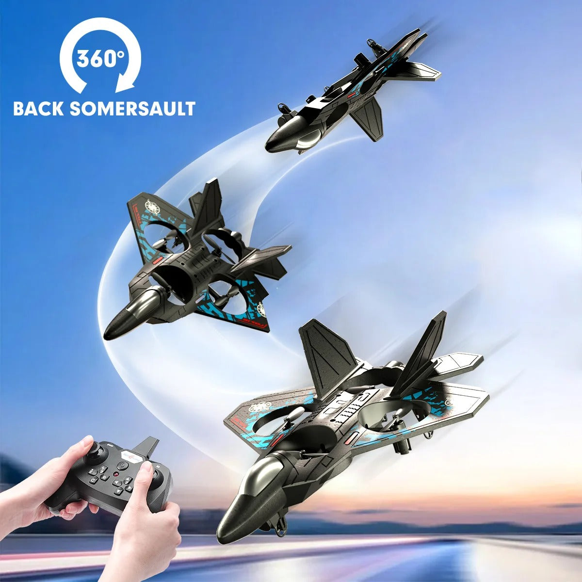 L0712 Remote Control Fighter Airplane | 2.4GHz RC Foam Jet with LED Lights & Rechargeable Battery