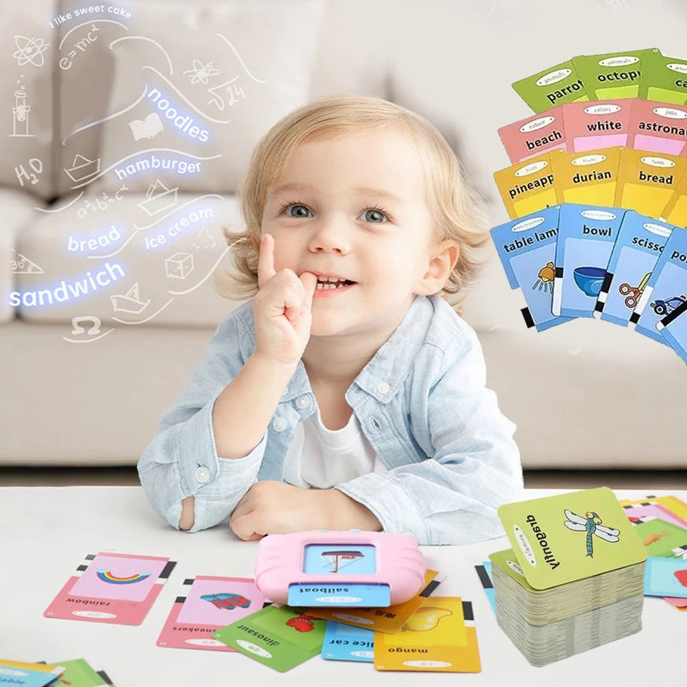 Kids Talking Flash Cards Learning Machine – 112 Educational Cards | Rechargeable Montessori Learning Toy for Kids