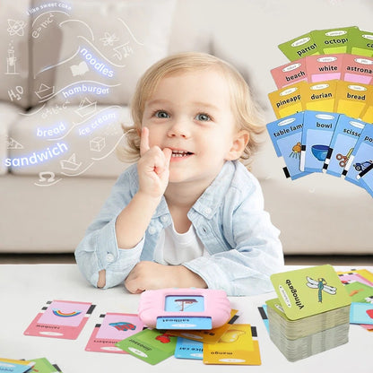 Kids Talking Flash Cards Learning Machine – 112 Educational Cards | Rechargeable Montessori Learning Toy for Kids