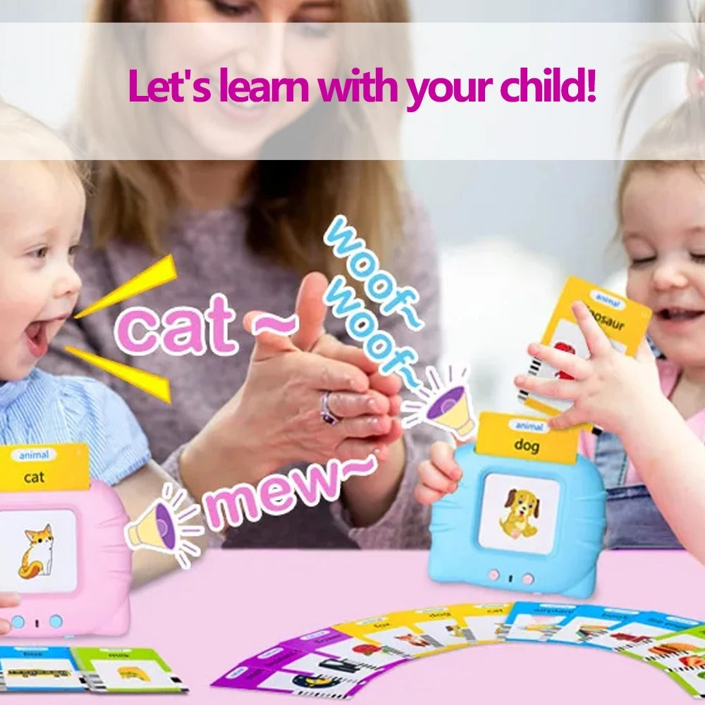 Kids Talking Flash Cards Learning Machine – 112 Educational Cards | Rechargeable Montessori Learning Toy for Kids