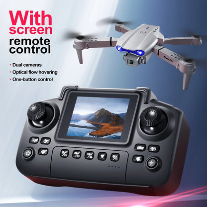 Foldable HD Camera Drone with Screen Remote Controller | Dual Camera Aerial Photography Quadcopter