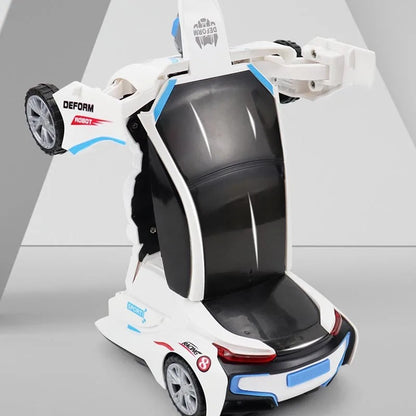 Electric Transforming Robot Car – Automatic 2-in-1 Deformation Toy with LED Lights & Music