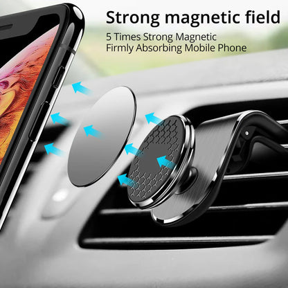 360° Magnetic Car Phone Holder for Dashboard & Air Vent | Universal Smartphone Mount