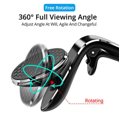 360° Magnetic Car Phone Holder for Dashboard & Air Vent | Universal Smartphone Mount