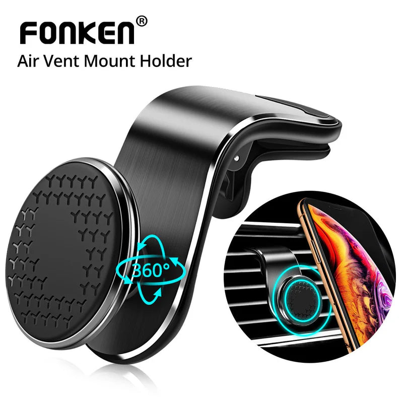 360° Magnetic Car Phone Holder for Dashboard & Air Vent | Universal Smartphone Mount