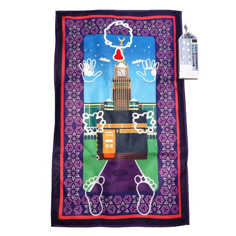 Interactive Islamic Prayer Mat for Kids | Educational Salah Learning Mat with 5 Daily Prayers & Audio Guidance