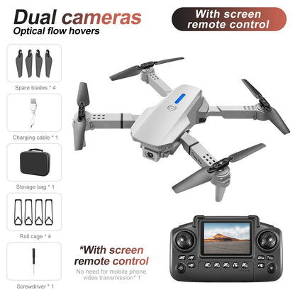 Foldable HD Camera Drone with Screen Remote Controller | Dual Camera Aerial Photography Quadcopter