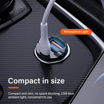 30W USB-C + USB-A Fast Car Charger | Compact Dual Port Car Adapter
