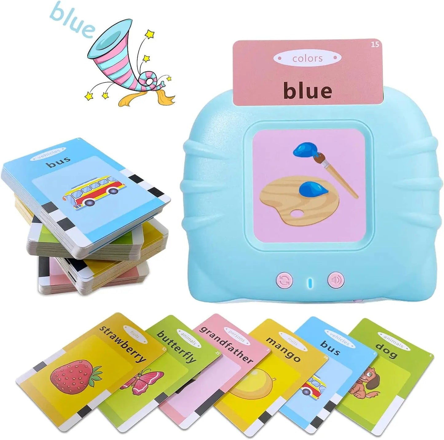 Kids Talking Flash Cards Learning Machine – 112 Educational Cards | Rechargeable Montessori Learning Toy for Kids