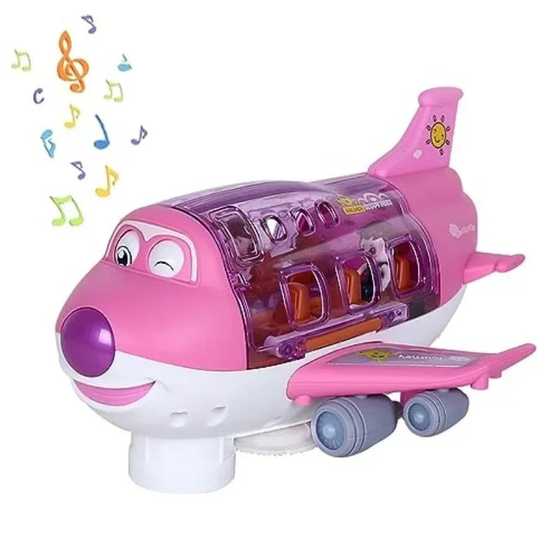 Rotating Electric Airplane - Transport Carrier Toy – Aircraft Vehicle Storage Playset with Mini Cars