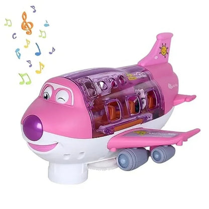 Rotating Electric Airplane - Transport Carrier Toy – Aircraft Vehicle Storage Playset with Mini Cars
