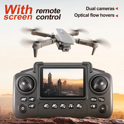 Foldable HD Camera Drone with Screen Remote Controller | Dual Camera Aerial Photography Quadcopter