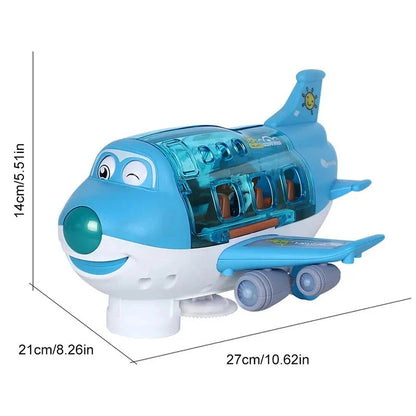Rotating Electric Airplane - Transport Carrier Toy – Aircraft Vehicle Storage Playset with Mini Cars